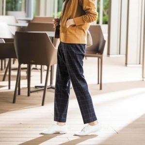 Uniqlo EZY Windowpane Plaid Ankle Pants